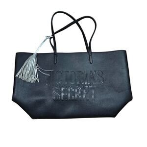 Victoria Secret Tote Bag Authentic Laser-Cut Logo Tassel Extra Large Weekend Bag